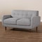 Baxton Studio Allister Mid-Century Light Grey Upholstered Loveseat 158-9748 - alternate 6